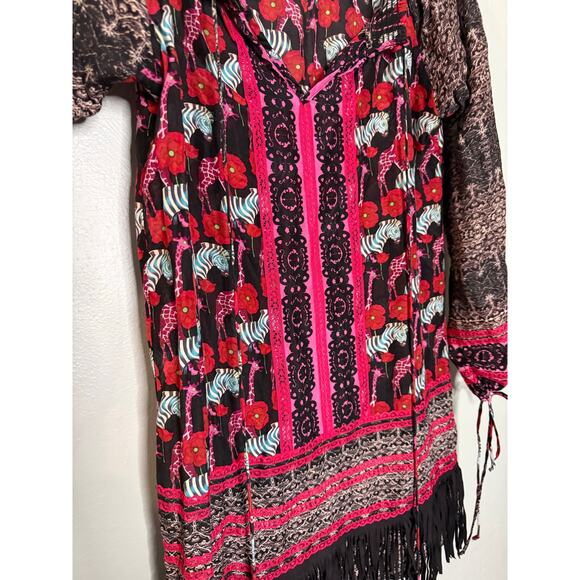 Custo Barcelona zebra print suede fringe mini dress - Picture 5 of 9